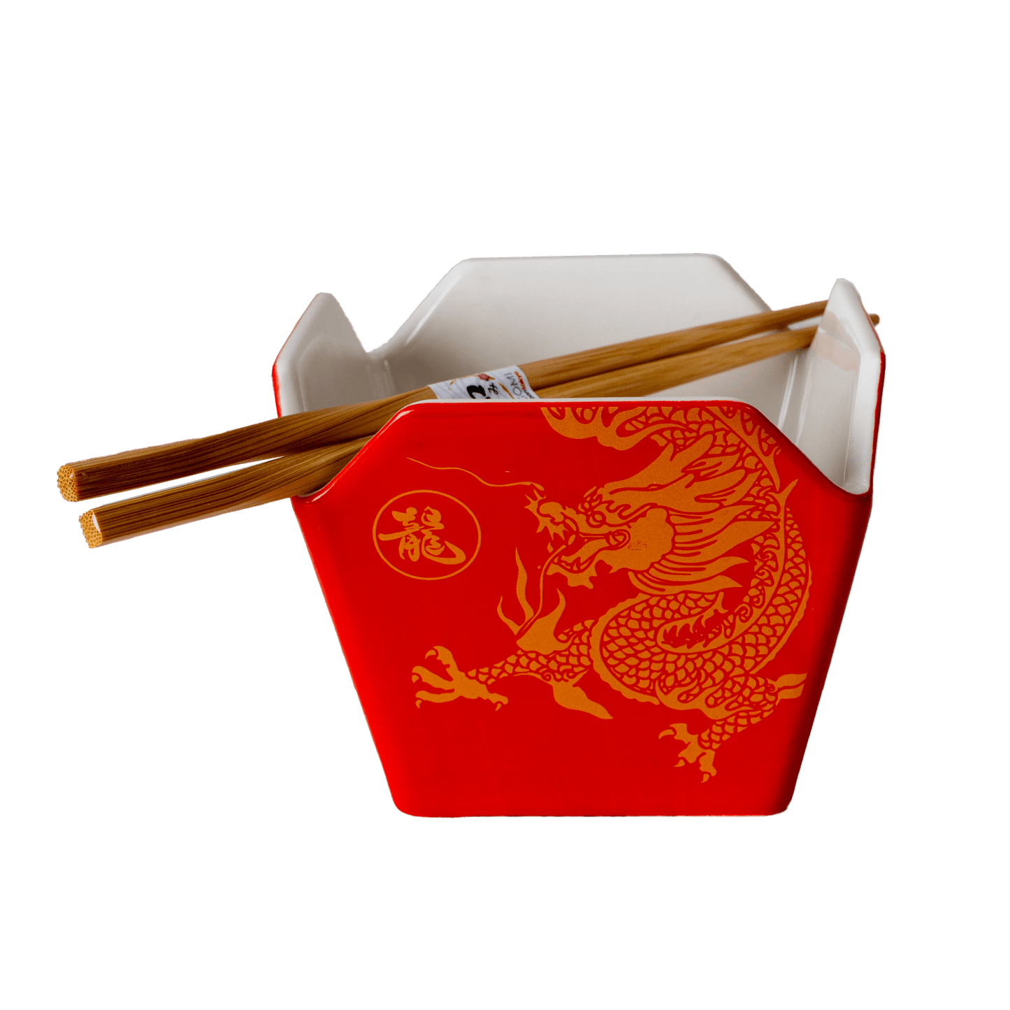 16oz 5"W x 4"H Takeout Box Serving Bowl With Chopsticks Dragon (1/24) - The Continental Ranch
