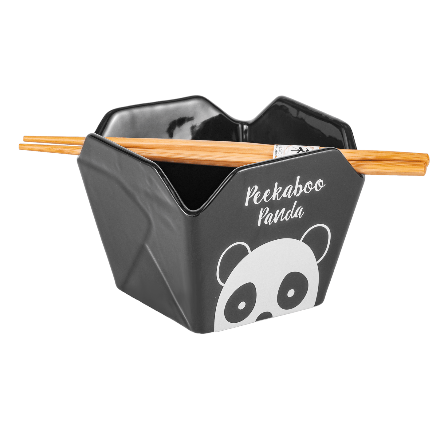 16oz 5"W x 4"H Takeout Box Serving Bowl With Chopsticks Panda (1/24) - The Continental Ranch