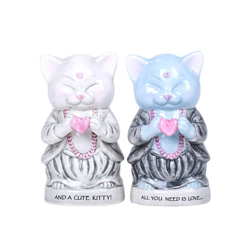 Buddha Monk Cats Salt and Pepper Shakers Set - The Continental Ranch