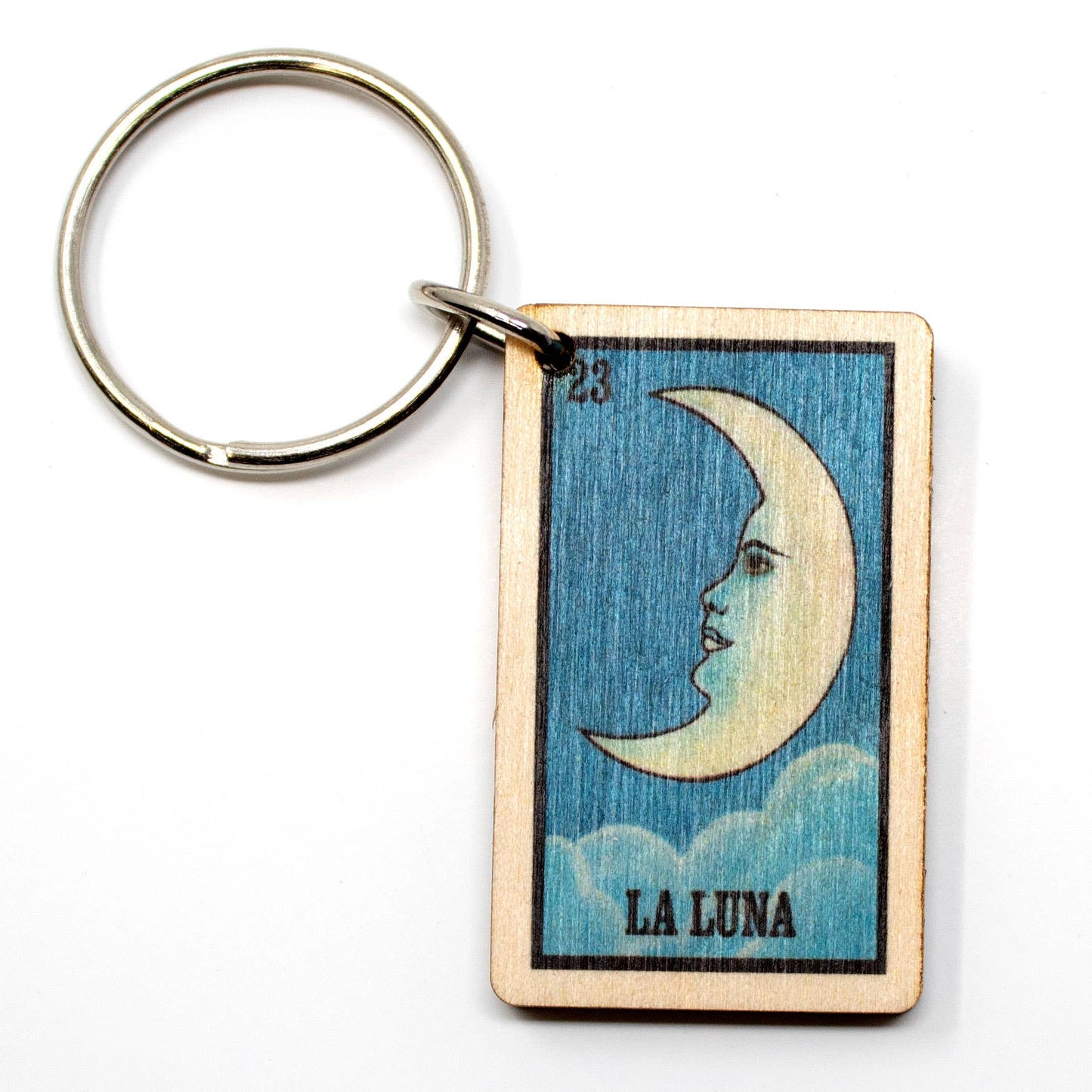 Loteria Luna/Moon Full Color Wooden Keychain - Zipper Pull - The Continental Ranch