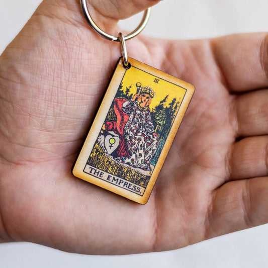 Tarot - 3 - The Empress Full Color Wooden Keychain - The Continental Ranch