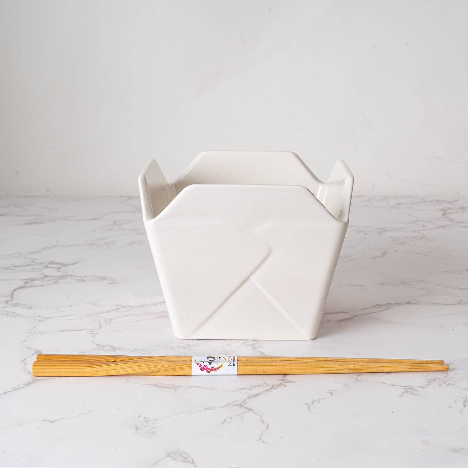 16oz 5"W x 4"H Takeout Box Serving Bowl With Chopsticks Lucky Cat (1/24) - The Continental Ranch