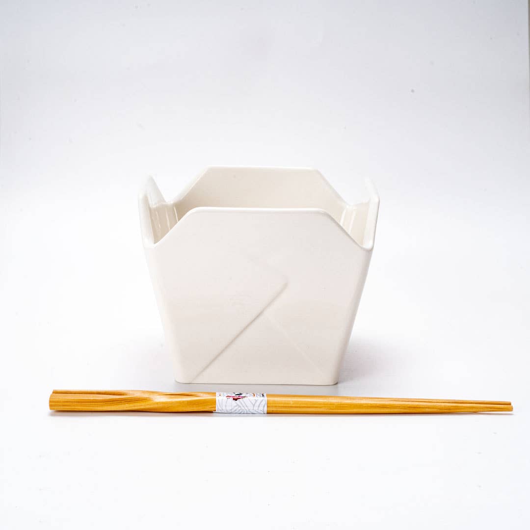 16oz 5"W x 4"H Takeout Box Serving Bowl With Chopsticks Phoenix (1/16) - The Continental Ranch