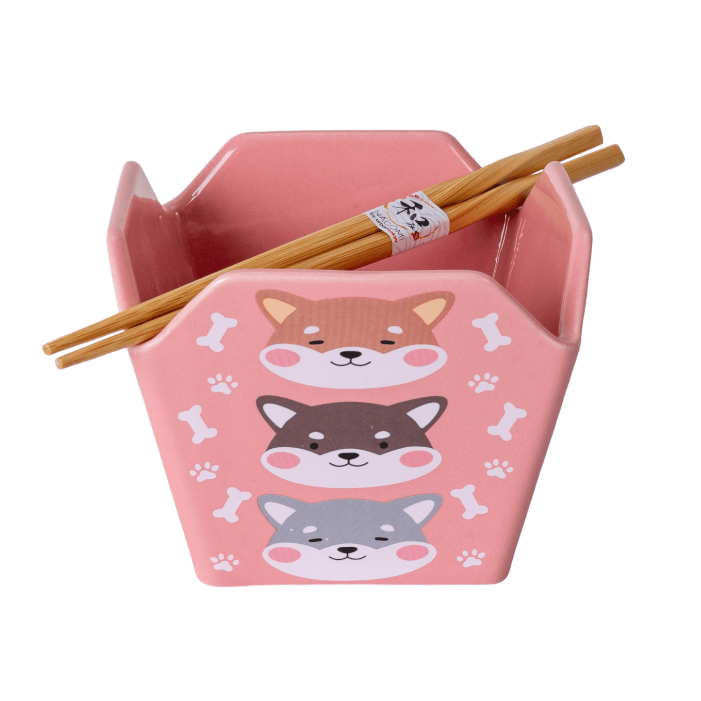 16oz 5"W x 4"H Takeout Box Serving Bowl With Chopsticks Shiba Inu (1/24) - The Continental Ranch