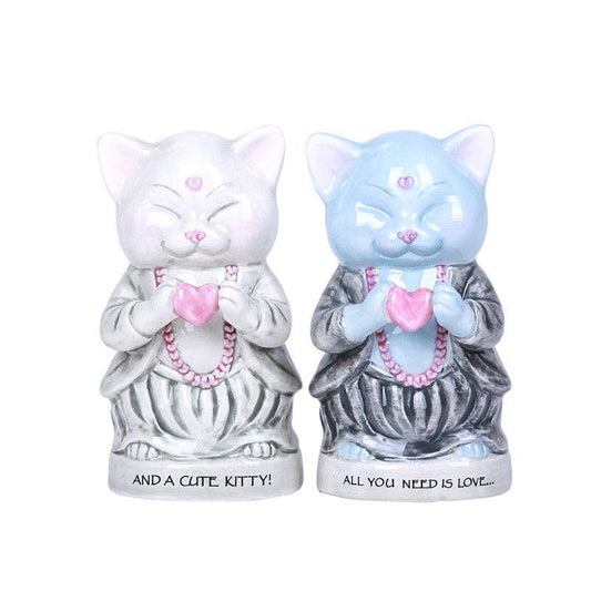 Buddha Monk Cats Salt and Pepper Shakers Set - The Continental Ranch