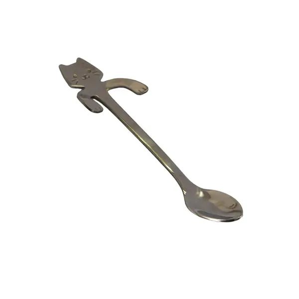 Cat Hanging 4.5"L Tea Spoon Silver - The Continental Ranch