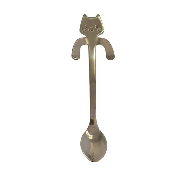 Cat Hanging 4.5"L Tea Spoon Silver - The Continental Ranch
