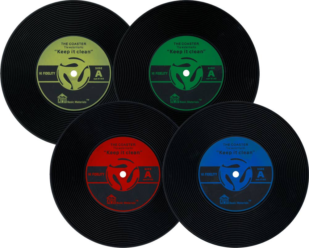 Coaster - Vinyl Record Shaped No Slip Silicone - Pack Of 4 - The Continental Ranch