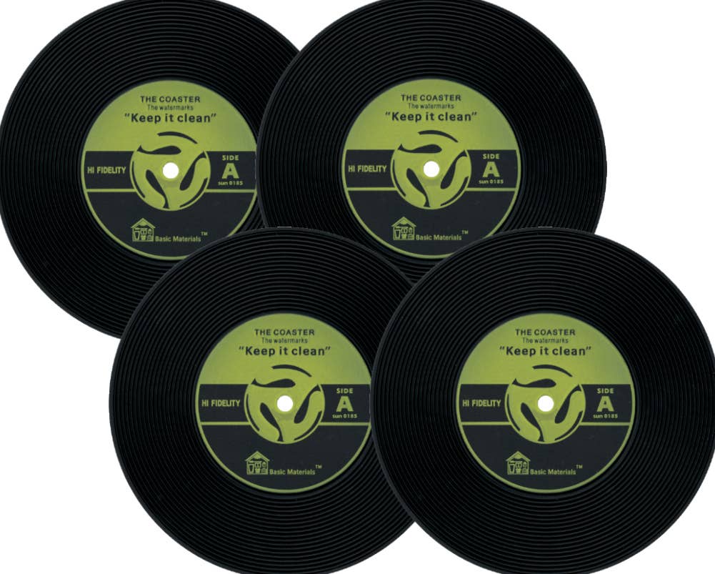 Coaster - Vinyl Record Shaped No Slip Silicone - Pack Of 4 - The Continental Ranch