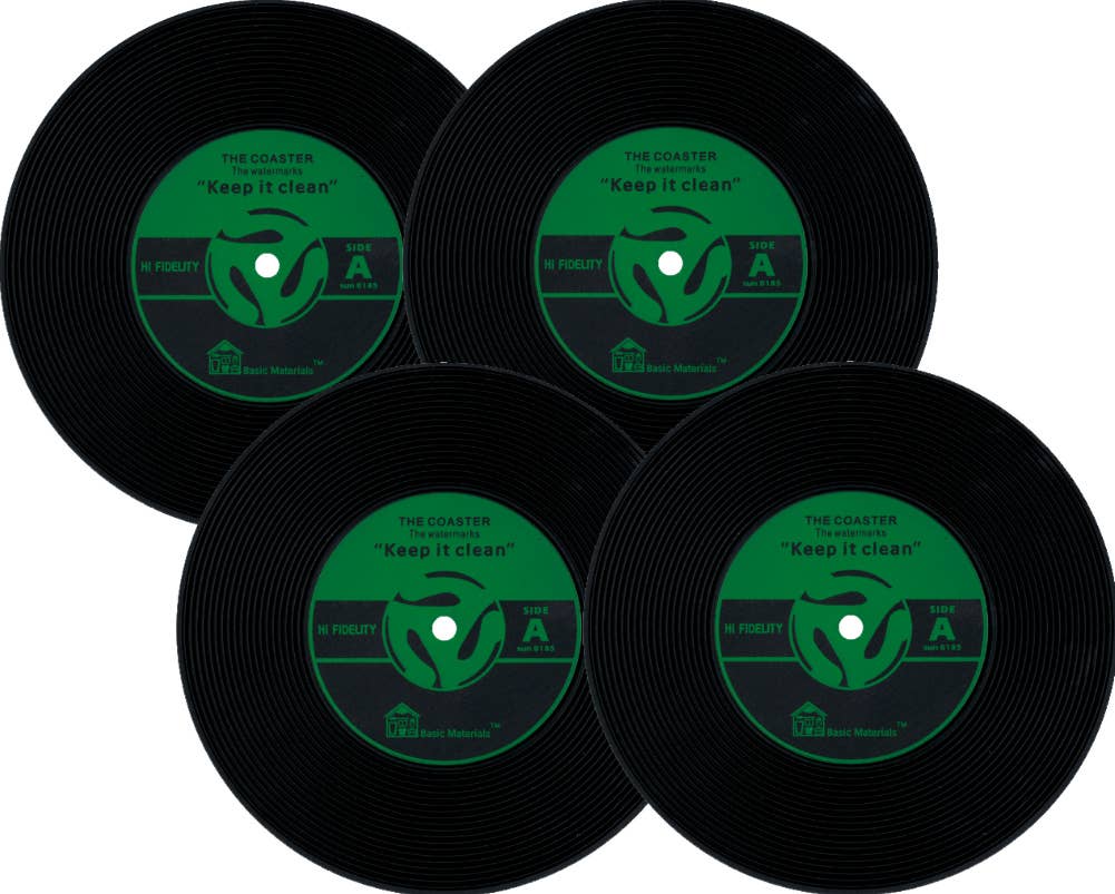 Coaster - Vinyl Record Shaped No Slip Silicone - Pack Of 4 - The Continental Ranch