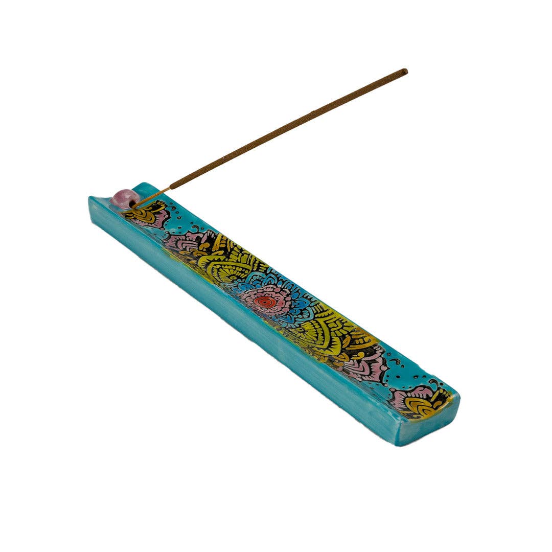 Handpainted Ceramic Incense Holder 9 inch L Mandala (1/72) - The Continental Ranch