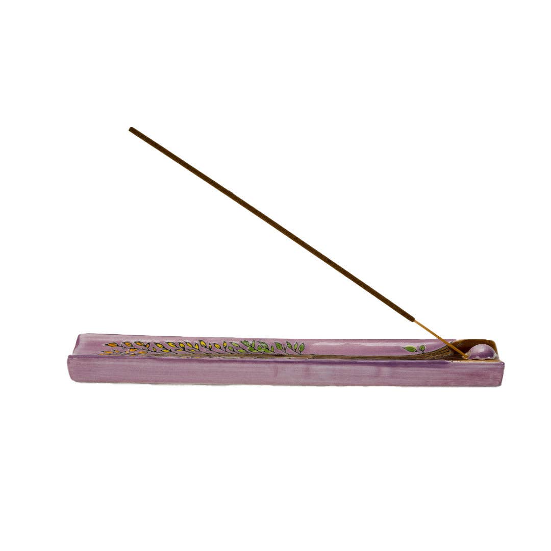 Handpainted Ceramic Incense Holder 9 inch L Tree of Life - The Continental Ranch