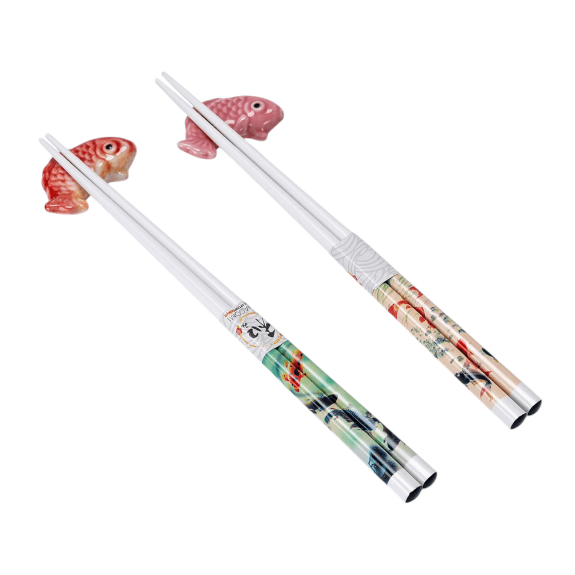 Japanese Koi Fish 2 Pair Chopsticks and Rests Set (1/100) - The Continental Ranch