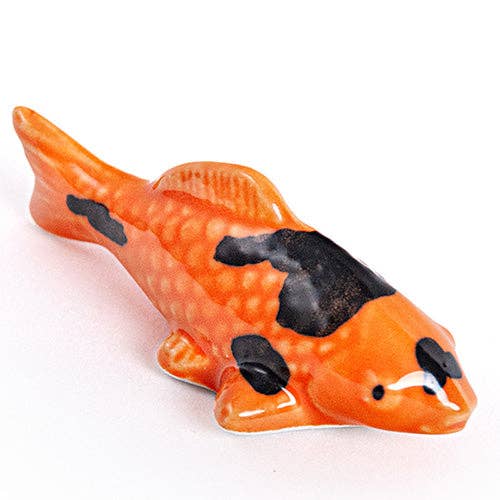 Japanese Koi Fish Porcelain Chopsticks Rest 2"L Ki Utsuri - The Continental Ranch