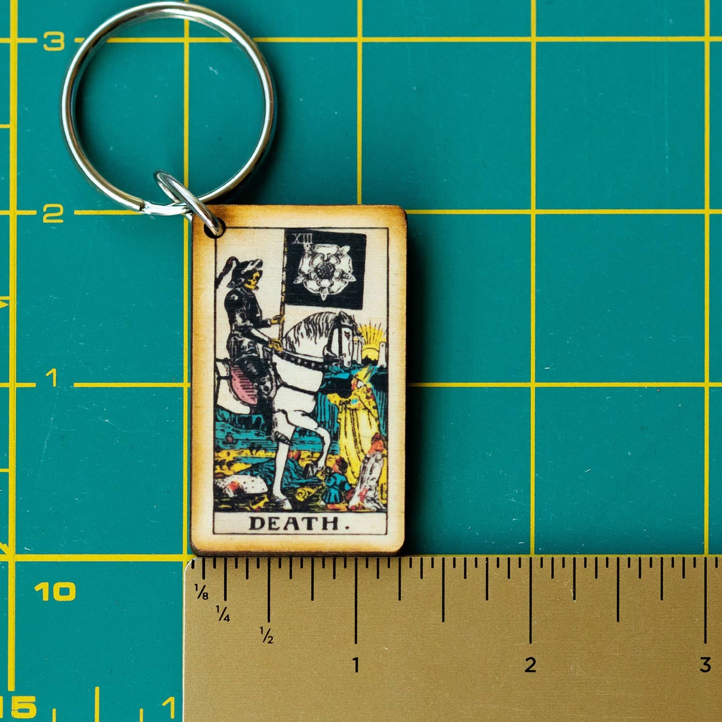 Tarot - 13 - Death Full Color Wooden Keychain - The Continental Ranch