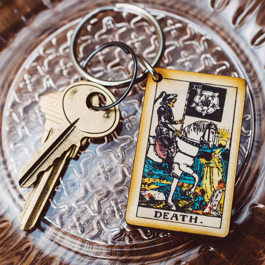 Tarot - 13 - Death Full Color Wooden Keychain - The Continental Ranch