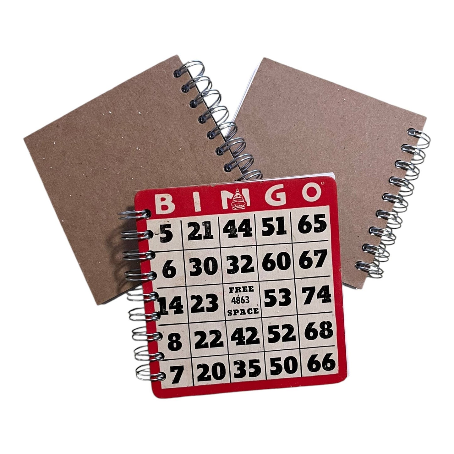 Upcycled Vintage Red Bingo Card Journal - 5x5" - The Continental Ranch