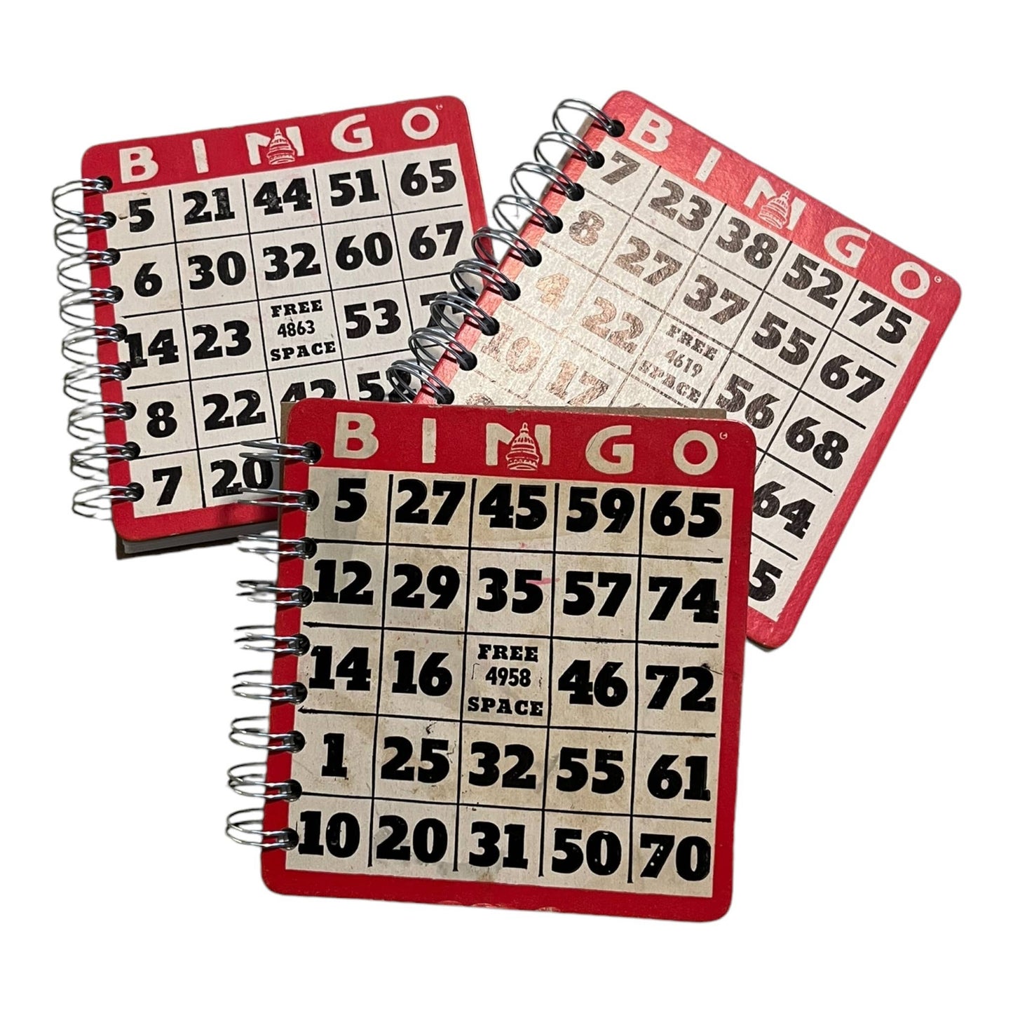 Upcycled Vintage Red Bingo Card Journal - 5x5" - The Continental Ranch